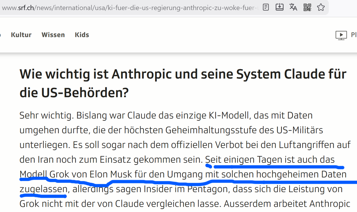 Wenn ich lese, dass die Amerikaner ihre Luftangriffe von einer "künstlichen Intelligenz" mitplanen lassen, die ihre Weisheit aus von Musk totalitär vorpräferiertem Twitter-Propagandamüll destilliert, dann überkommt mich das nackte Grausen.