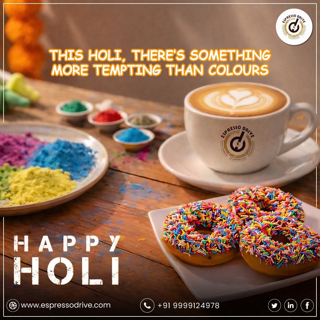 EspressoDrive's tweet photo. This Holi, sip, snack, and celebrate with vibrant vibes and sweet indulgence at Espresso Drive Cafe. πβ¨
Espresso Drive (A VIRAT Venture) team
https://t.co/sCxBUpa1Vb
#HappyHoli #FestiveVibes #WarmCups #CoffeeLove #EspressoDrive https://t.co/G9WHZKvJxw