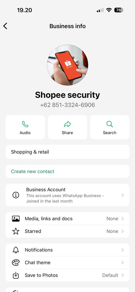 Domikiann's tweet photo. halo @ShopeeID saya dapat WA dr shopee Security mengatas namakan Rizky
apakah scam??? https://t.co/OQ5zXm63tM