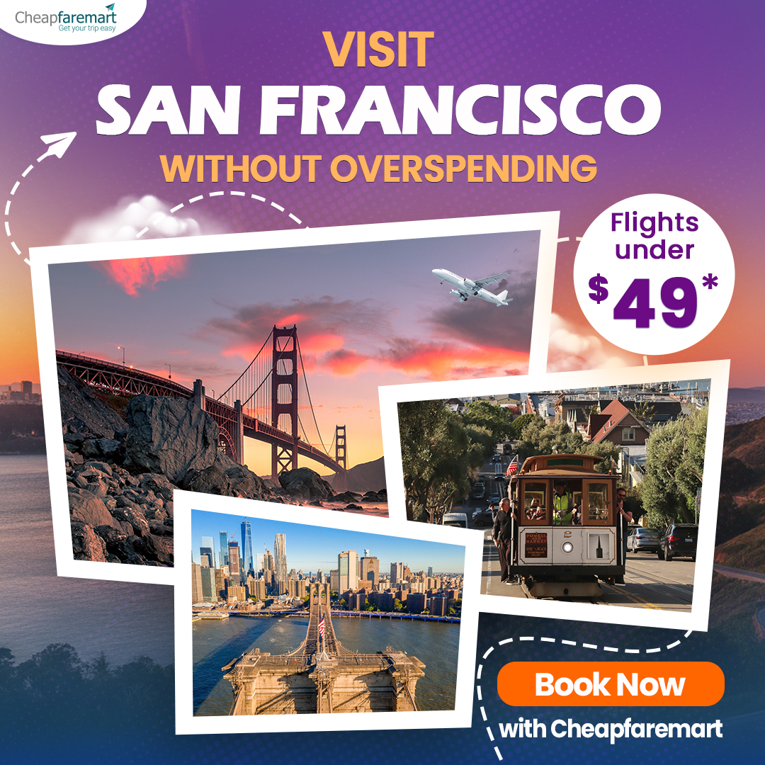 cheapfaremart's tweet image. Visit San Francisco without overspending. Flights under $49* available at cheapfaremart.com.

#SanFranciscoFlights #CheapFlights #TravelDeals #FlyNow #Cheapfaremart