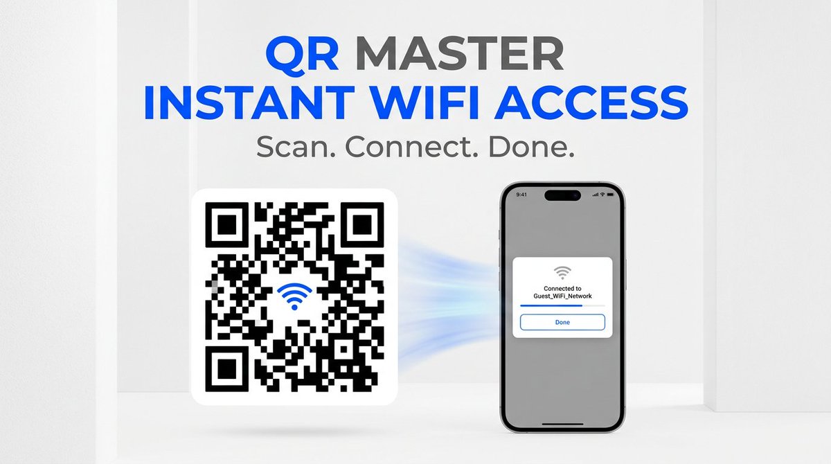 TIMO_QRMASTER's tweet photo. Stop typing WiFi passwords on paper cards.
With QR Master’s free WiFi QR, guests scan once and connect instantly.
Faster onboarding, fewer support questions.
Try it: https://t.co/1coSnuSEHE
#QRCode #WiFiQR #Hospitality #SaaS #CustomerExperience https://t.co/5NyTytDqxw