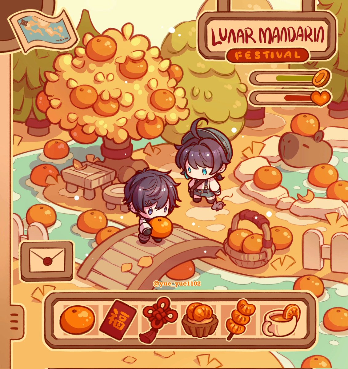 Lunar Mandarin Festival! 🍊🧧
Thinking it'll be a fun event for my farmer mailboy au 🧡