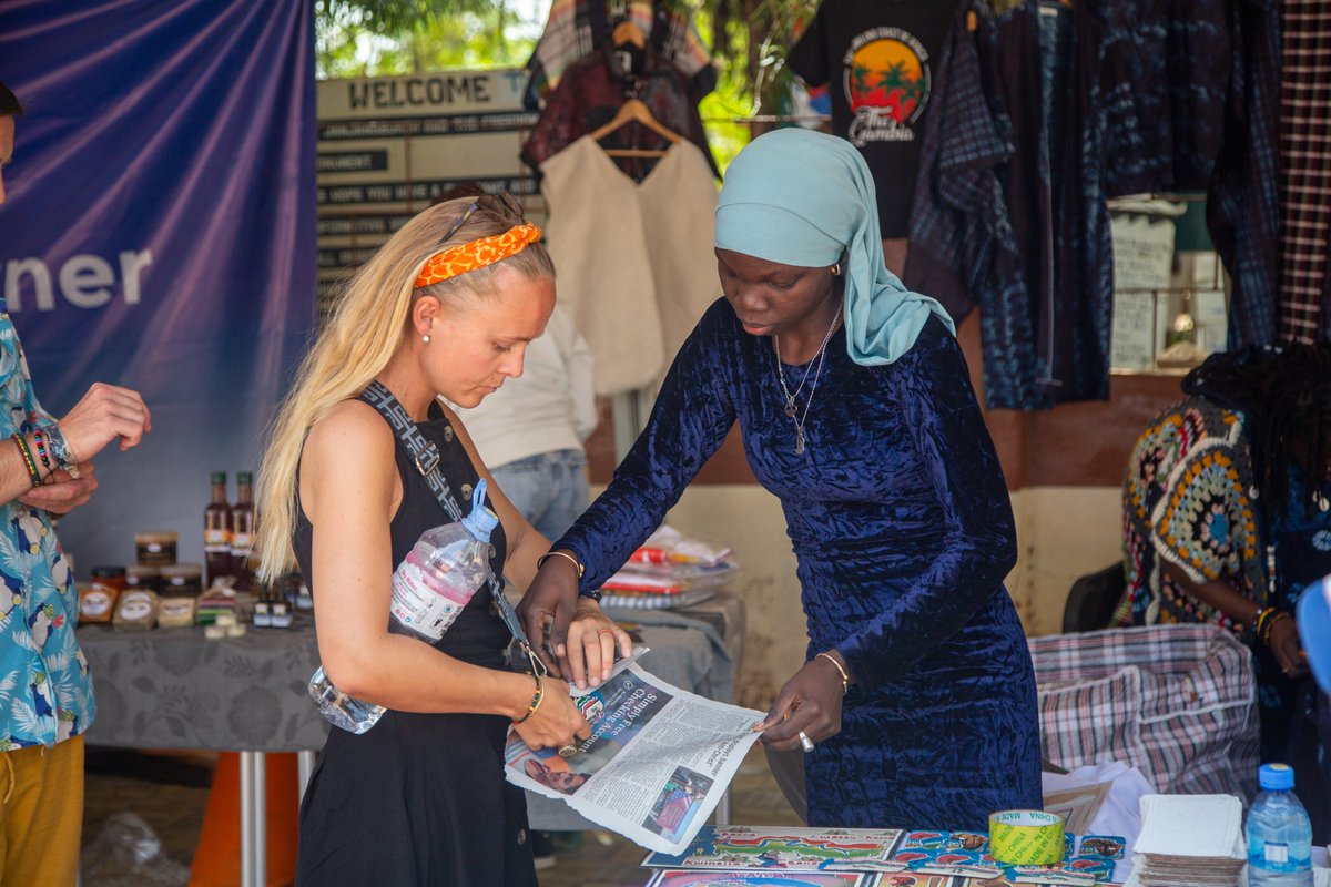 At the Janjanbureh Kankurang Festival, we supported entrepreneurs to showcase their work. 

One of them was Abie, a young sand painting artist. She made sales &amp; expanded her customer base. 

EU YEP remains committed to supporting entrepreneurs in the tourism &amp; creative industries