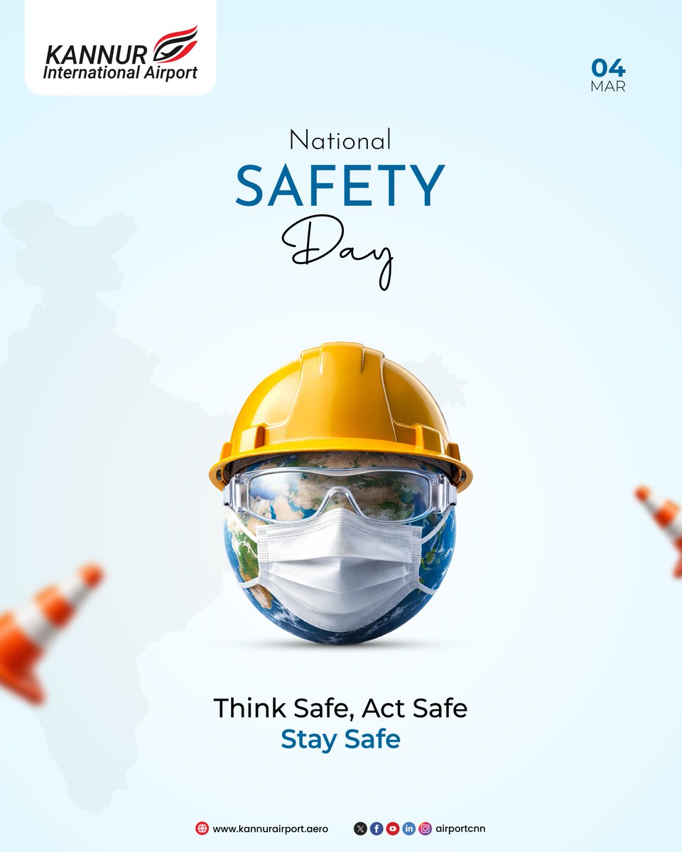 airportCNN's tweet image. Awareness creates prevention.
Prevention ensures protection.
Stay safe, always.

#NationalSafetyDay #ThinkSafe  #SafetyAwareness #WorkplaceSafety #kial #kannurairport