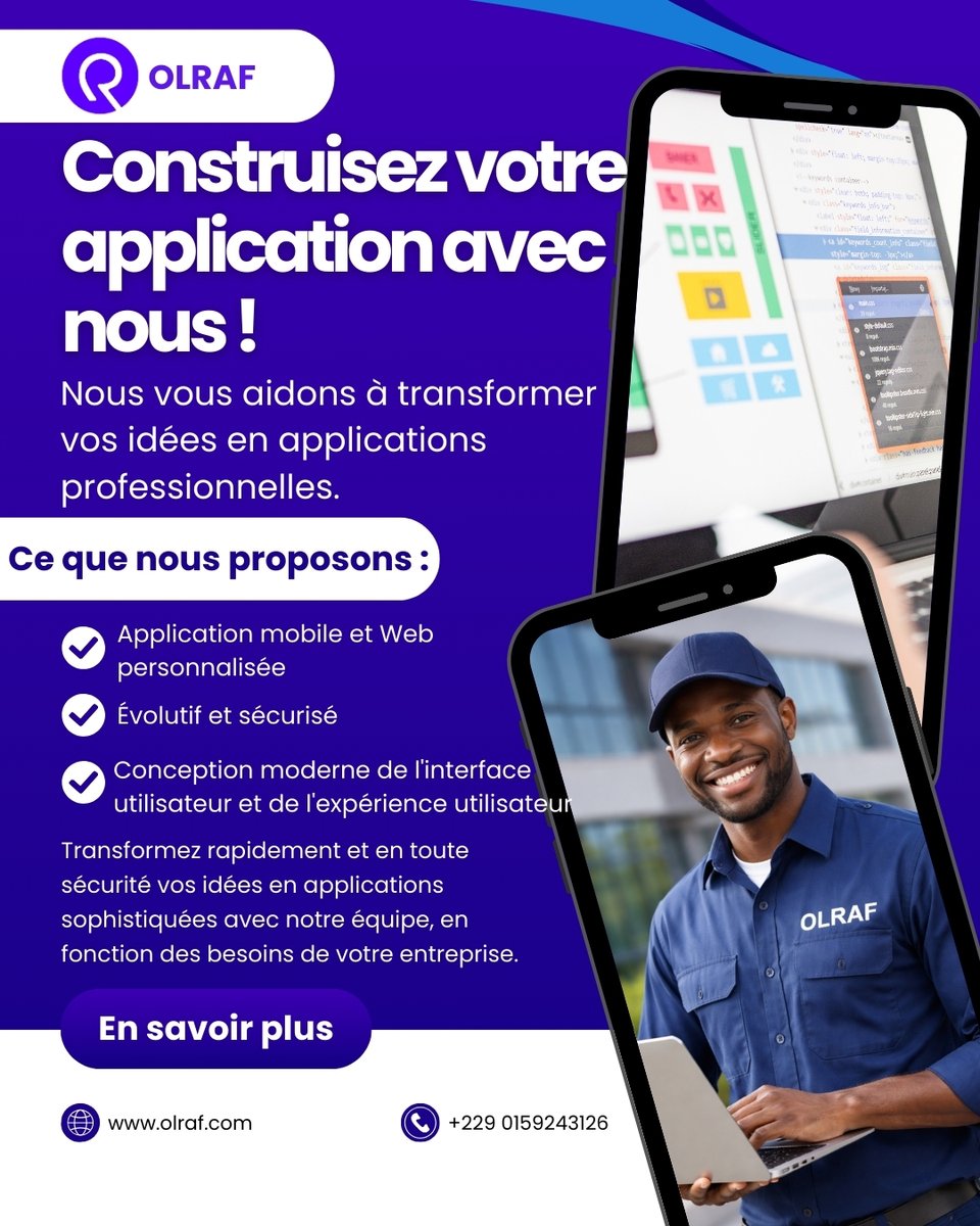 Olraf_tech's tweet photo. 🚨 Si votre entreprise fonctionne encore sans application adaptée, vous perdez du temps. Et probablement de l’argent.
📩 Vous avez une idée ? Un besoin ? Un problème à résoudre ?
Parlons-en et construisons la solution.
#OLRAF #Digitalisation #DéveloppementWeb #ApplicationMobile https://t.co/DFDZWsn7n9