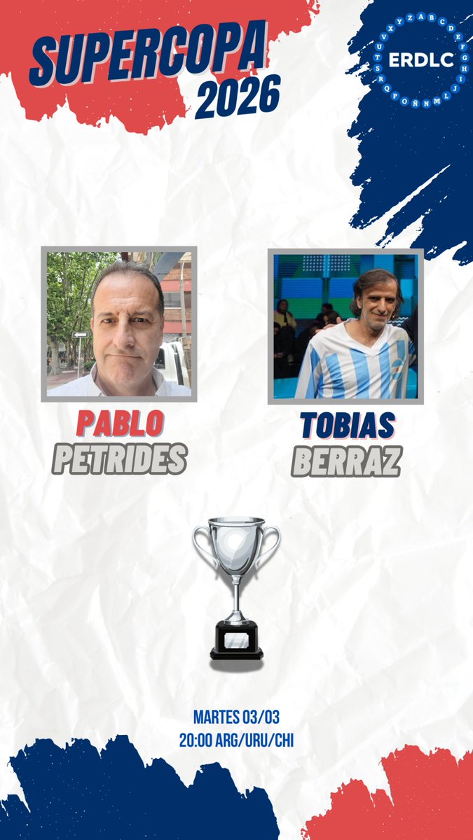 RegresoLos's tweet photo. Hoy tenemos triple jornada de SUPERCOPA + Revancha 
A partir de 19:30 ARG/URU/CHI en nuestro canal de Youtube https://t.co/xftGVVrZ6m