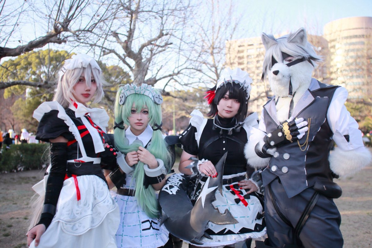 cosplay_gc's tweet photo. リナ：@nikodayo303 
カリン：@kittyallover 
エレン：@mlcospl 
ライカン：@cosplay_gc 
📸：ボクの大切なお友達様

#アコスタ鶴舞

まさかヴィクトリア家政全員揃うとは思っていなかったので本当にありがとうございました！

皆様似合ってます！ https://t.co/hif7oIDmCT