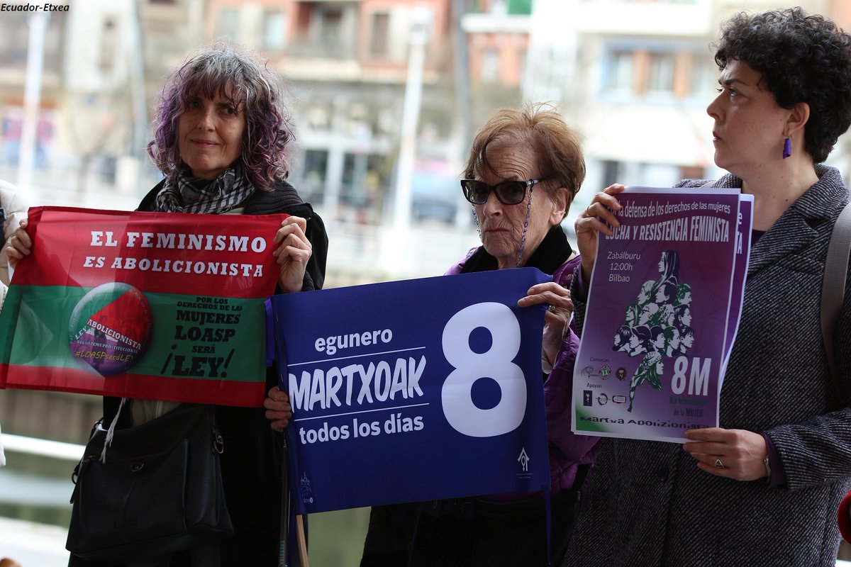 Bilbao tendrá por primera vez una marcha feminista abolicionista el #8M 🟣 La movilización partirá a las 12:00 de Zabalburu y culminará en el Arenal con un mensaje contra la mercantilización del cuerpo femenino ecuadoretxea.org/bilbao-tendra-…