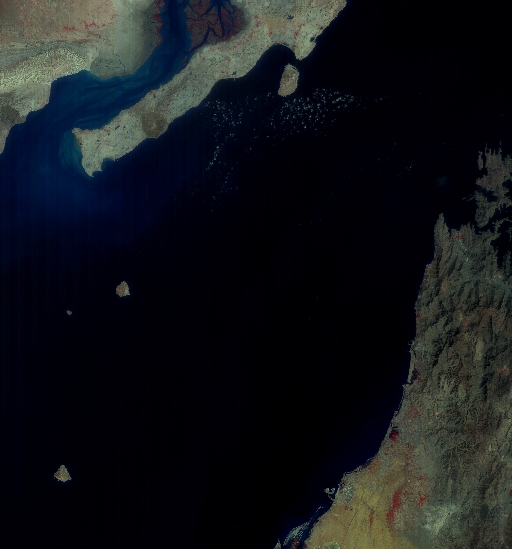 Statist91555987's tweet photo. Resourcesat-2A LISS-III image on 28 Feb 2026 centered around south-west of Strait of Hormuz

#ISRO #Resourcesat #Iran #Israel #USIranConflict #StraitOfHormuz #satelliteimage https://t.co/BT40Dli3Ql