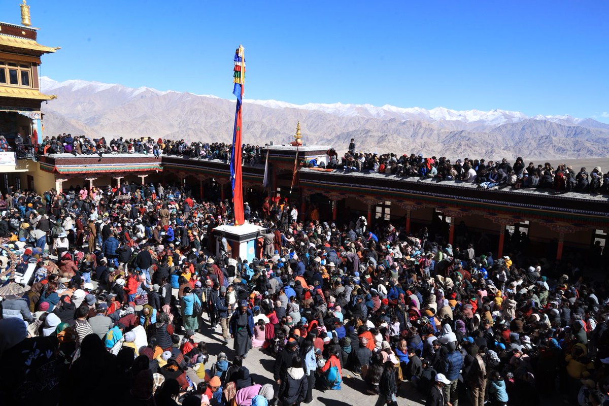 utladakhtourism's tweet photo. #MathoNagrang
The sacred courtyard comes alive with powerful cham dances and vibrant robes, as devotees gather to witness centuries-old traditions in the heart of Ladakh.
#Ladakh
@MinOfCultureGoI @tourismgoi @PIB_India @lg_ladakh @ashishkundra @dio_leh @DDNewslive https://t.co/fPPAvMKcTI