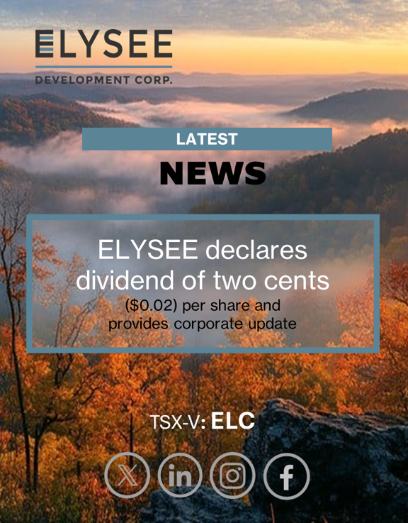 ElyseeDC's tweet photo. ELYSEE declares dividend of two cents ($0.02) per share and provides a corporate update https://t.co/17TBVQ0gWY #GOLD #dividend #Income #vanadium #juniormining #Mining #MiningStocks #OTCMarkets #OTC #OTCSTOCKS #SmallCaps #TSXV #Investing #elyseedevelopmentcorp https://t.co/RrzfDQthw5