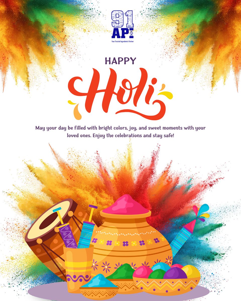 the91Api's tweet image. Celebrate the colors of trust, growth, and success with 91API.

Wishing you and your family a safe, joyful, and vibrant Happy Holi!

#HappyHoli #Holi2026 #91API #FestivalOfColors  #CelebrateSuccess