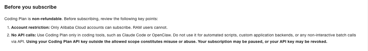 itsazko's tweet photo. Was about to use Coding Plan in my OpenClaw instance, however they stated it is prohibited to use it as automated API calls as my initial plan is to utilize Qwen3.5 to produce daily news.

Then, I decided to try the Pay as you go plan which comes with Free Quota

cont. https://t.co/qqDMQAlPQG