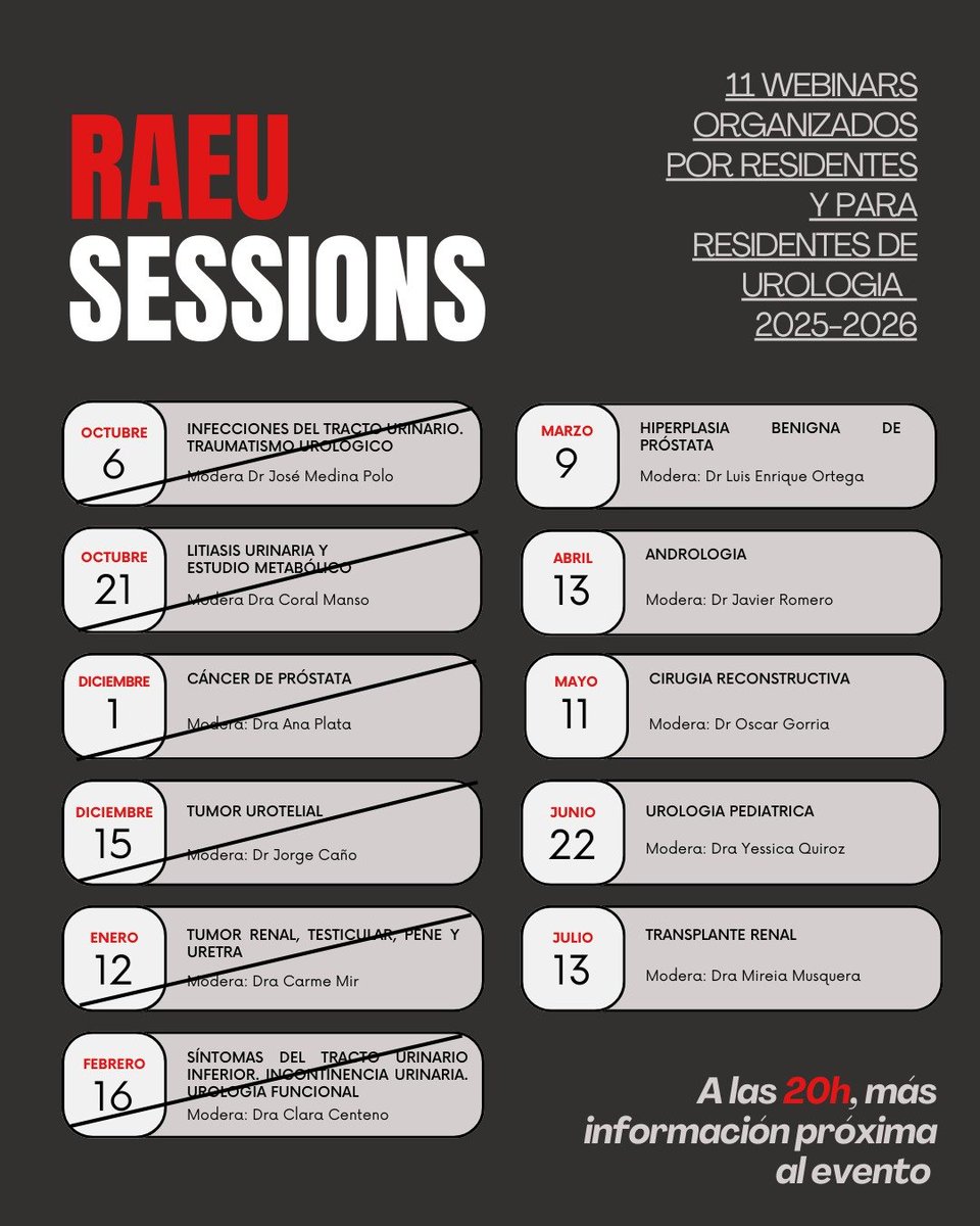 InfoAeu's tweet photo. 🔴 RAEU Sessions
📅 9 febrero 2026
Tema: Hiperplasia Benigna de Próstata
Organiza: Carlos Altez
Modera: Luis Enrique Ortega
Ponentes: Gustavo Minuzzi y Patricia Rodríguez
Formación práctica, actual y pensada para residentes.
Inscripción 👉 https://t.co/wSLZEnuBYT
#RAEU #Urología #HBP #Formación #SomosAEU #SomosUrólogos #SomosUrólogas