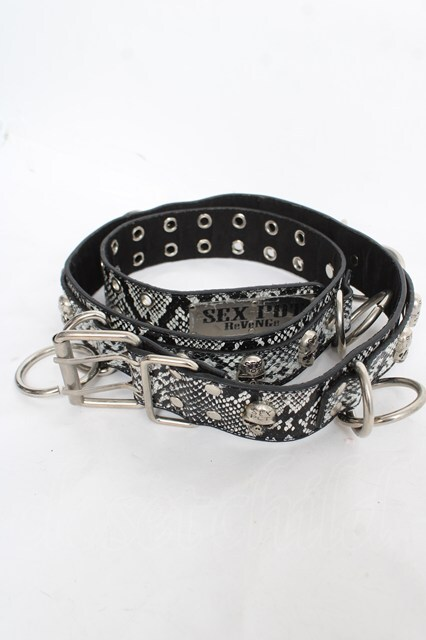💀🐍New arrival🐍💀 SEX POT ReVeNGe / パイソン柄スカルリングベルト