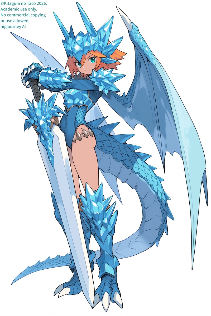 クリスタルドラゴン娘 #ドラゴンガール #niji7 実験用プロンプト