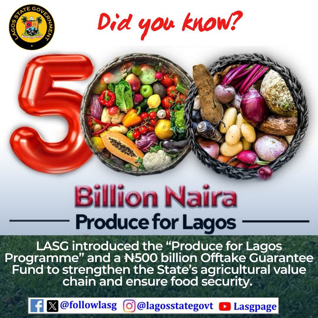 followlasg's tweet image. From farm gates to family plates; a bold step toward a more resilient food system, empowered farmers, and a future where every household thrives. Lagos is setting the pace for sustainable prosperity. 

@jidesanwoolu 
@drobafemihamzat
@lanrebajulaiye 
@gbenga_omo 
@lagosagric01