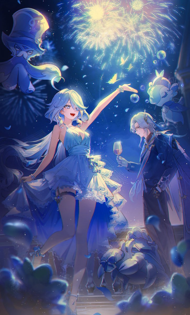 #原神 #Furina #Neuvillette 
Party Furina 💙