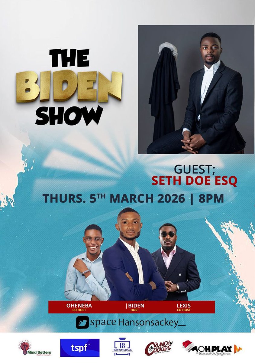 Law. Leadership. Real Talk. ⚖️🔥
Seth Doe Esq. steps into The Biden Show this Thursday at 8PM.
You don’t want to miss this one.