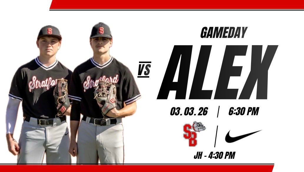 SHSbulldogsBSB's tweet photo. JH &amp; HS Baseball ⚾️

Opening Day‼️

📅 Tuesday, March 3rd

⌚️ 4:30, 6:30

📍HOME

🆚 ALEX

📊 LIVE STATS FOR JH: Follow Stratford Bulldogs JH on GameChanger

📊 LIVE STATS FOR HS: Follow Stratford Varsity Bulldogs on GameChanger https://t.co/BmJVzdifFg