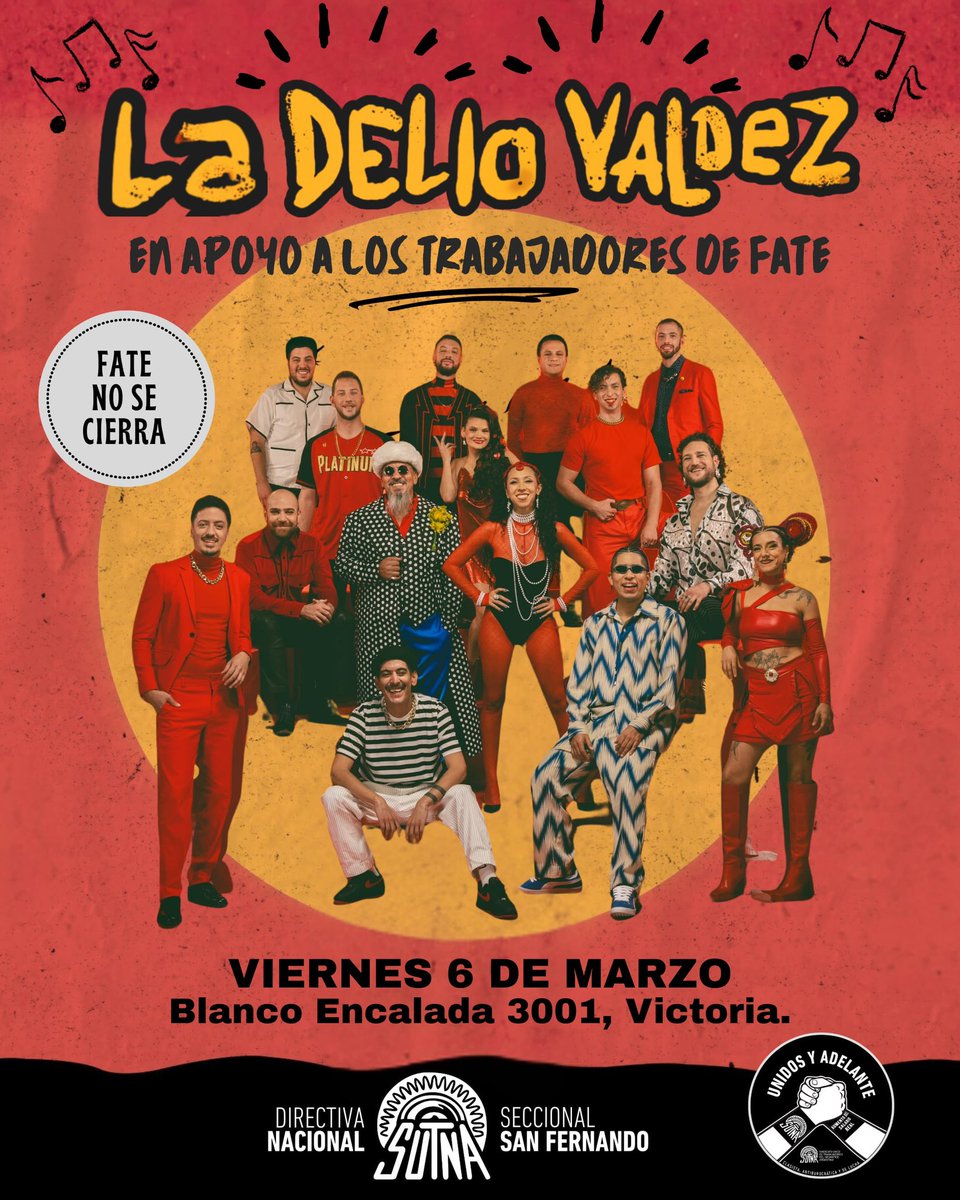 La Delio Valdez dará un show en apoyo a los trabajadores de Fate el viernes 6 de marzo.

corta.com