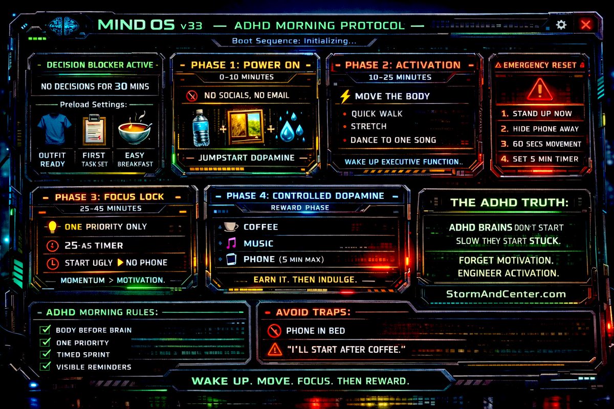 A thread 🧵 

Good Morning 🔆
Currently testing…
New morning routine. 
Specifically tailored for ADHD. 
Day 2 out 66 to make it an auto habit😭