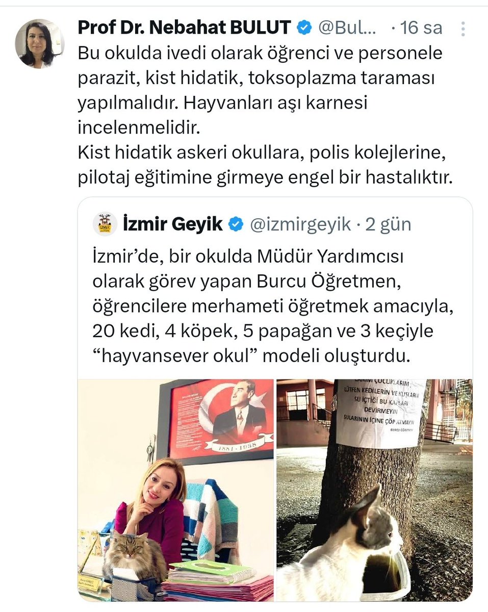 Prof. Nebahat'e kötü bir haberim var İzmir halkı Burcu öğretmene sahip çıkıyor. Her yerden destekler yağıyor.

Sizin arkanızda troller var ama bizim arkamızda halk