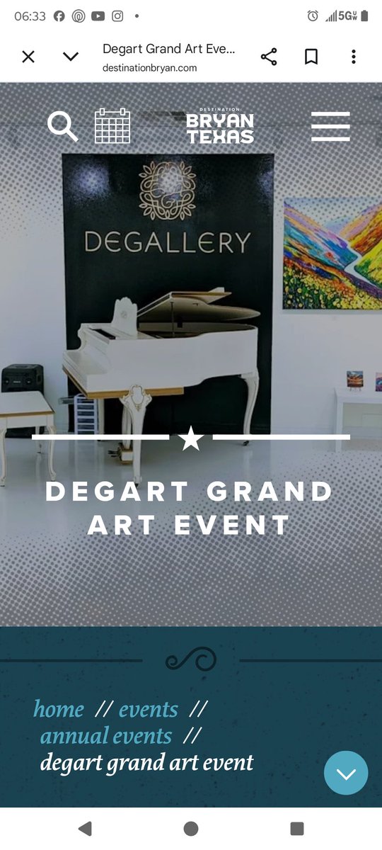 Thank you so much, Destination Bryan, Texas , and the City of Bryan - Government , for supporting Degallery and the DEGART Grand Art Event and for creating a full page about the event on the Destination Bryan website! 
destinationbryan.com/events/annual/…