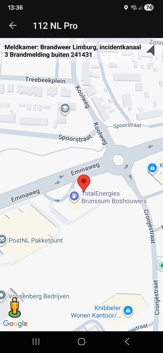 Brandmelding Buiten op Emmaweg in Brunssum