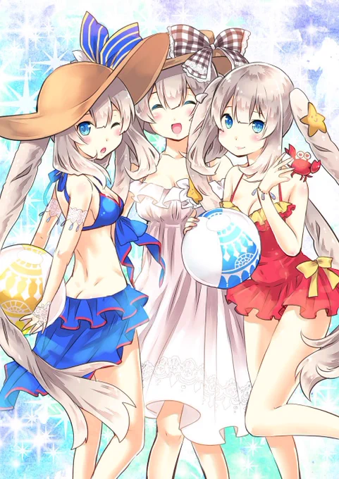 三姉妹とか三薔薇さまとか同キャラの衣装違い3種とか #3月になったから3人並んだ画像を貼ろうぜ