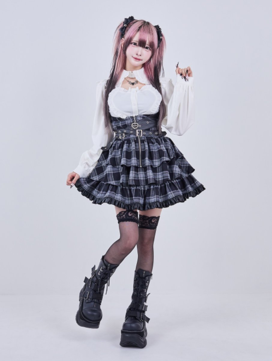 🩶IMVAL🩶 Frill Leather Dress