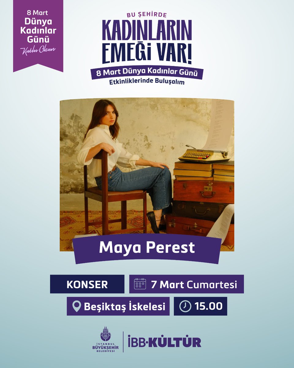 8 Mart Dünya Kadınlar Günü'nü, kentin farklı noktalarında gerçekleşecek konserler eşliğinde kutluyoruz. 

#ibb #ibbkültür