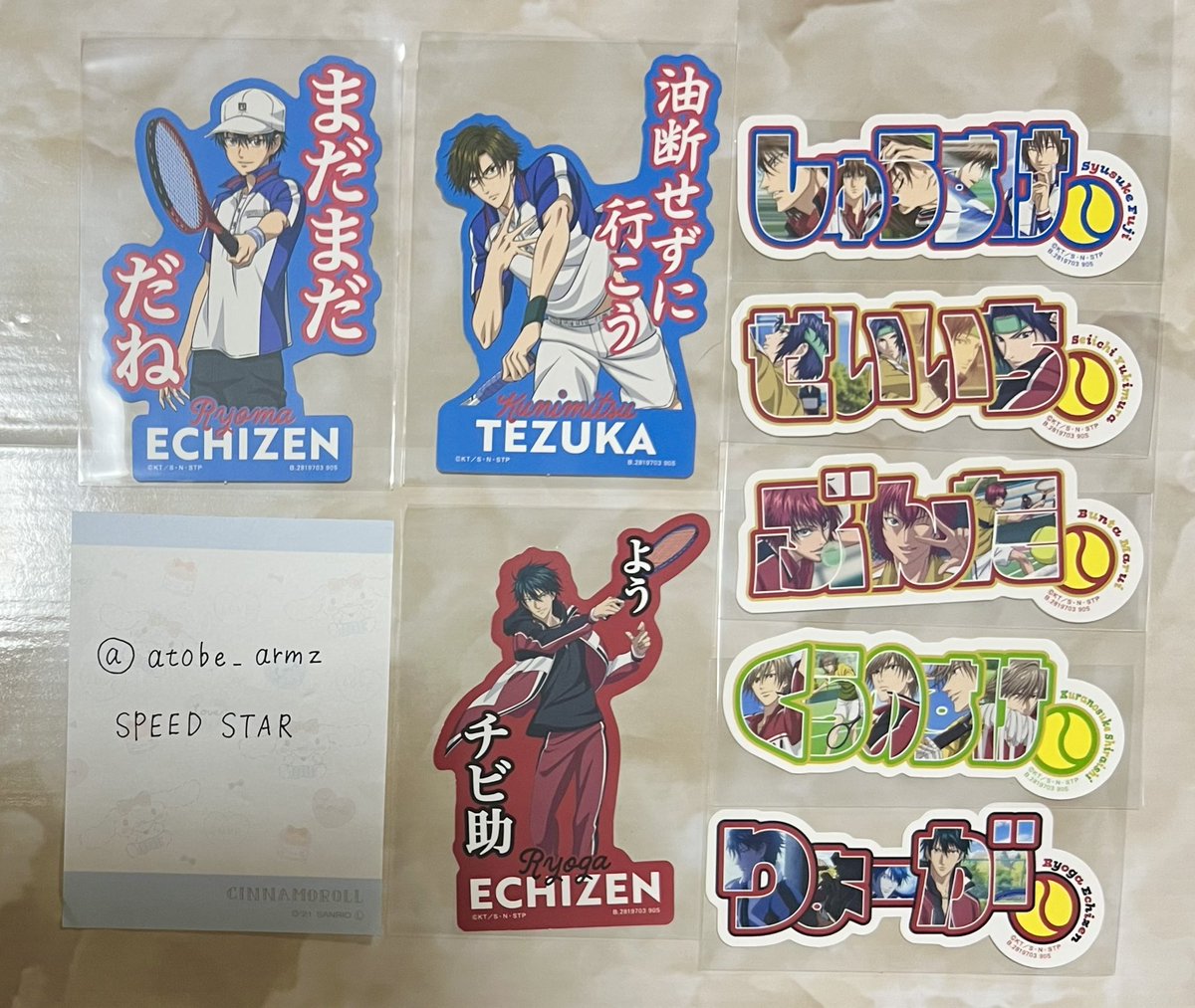atobe_armz's tweet photo. 交換🎾新テニスの王子様 テニプリ モバイルステッカー

【譲】リョーマ 手塚 不二 幸村 丸井 白石 リョーガ

【求】ネーム：仁王2 >>> 等身：仁王 / ネーム等身：跡部 宍戸
異種：忍足謙也（なんでも検討します）

※一点〜◎
※郵送のみ📮

お気軽にお声掛けください！ https://t.co/bWXpJ2J8zg