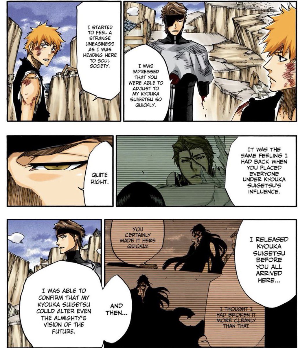 I love how Aizen is casually talking to Ichigo like nothing happened ...