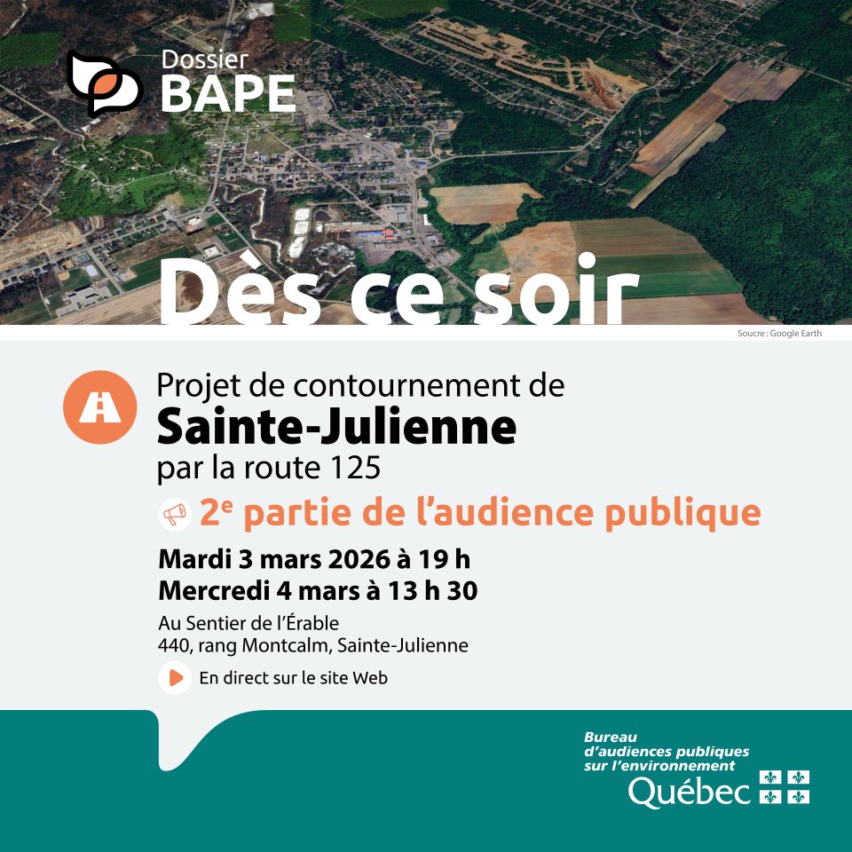 Bureau d'audiences publiques sur l'environnement tweet media