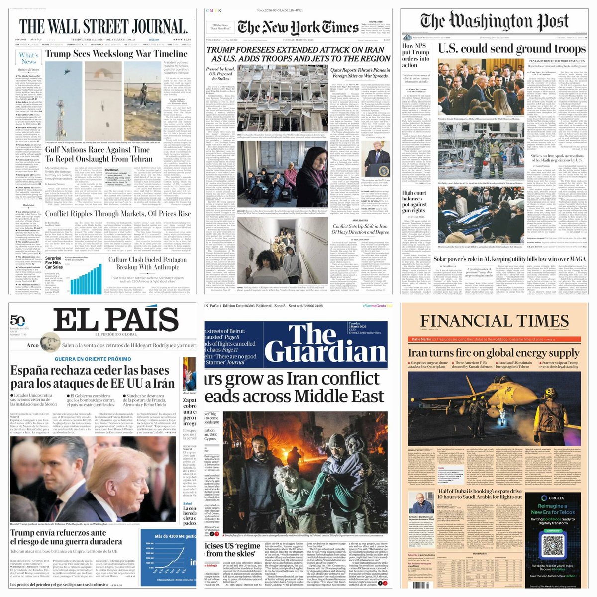 daniellemx_'s tweet photo. Periódicos en el mundo... #TheWallstreetJournal #Thenewyorktimes #Thewashingtonpost #TheGuardian #ElPaís #Financialtimes #news #newspaper #march3rd https://t.co/bB948DGKRf