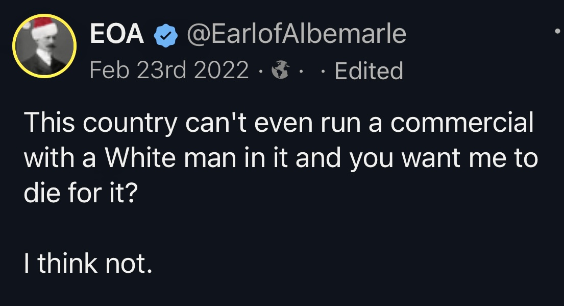 Don’t join, White man.