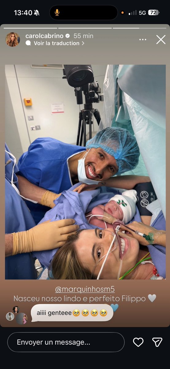 Toutes nos félicitations à Carol Cabrino et Marquinhos pour la naissance de leur nouvel enfant, Filippo. ❤️👶