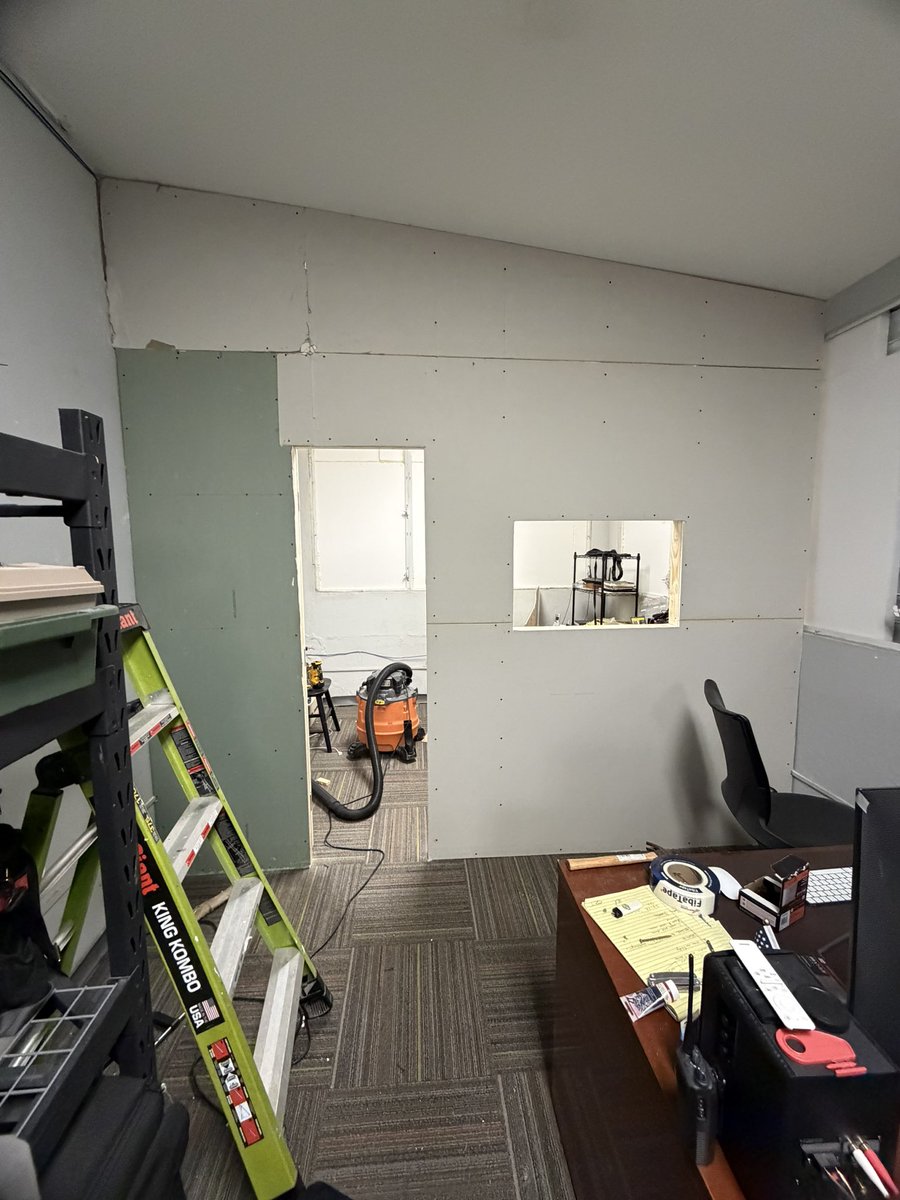 cereprods's tweet photo. Some construction work in our studio on a what will be soundproof recording booth https://t.co/S0sK84YnDO