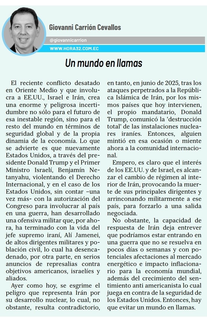 Comparto mi opinión: Un mundo en llamas.

Vía <a href="/HORA32LOJA/">HORA32</a>