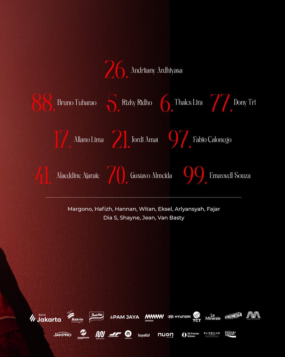 STARTING XI🔥

#PersijaDay #BRISuperLeague #Persija