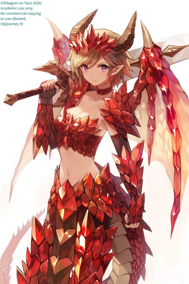 クリスタルドラゴン娘 #ドラゴンガール #niji7 実験用プロンプト