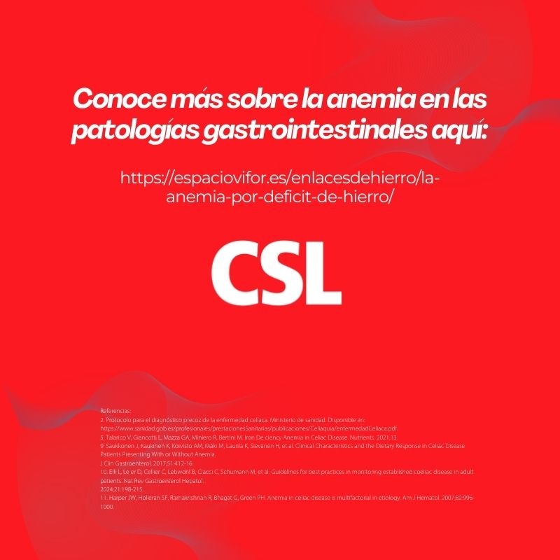 CSL_spain's tweet photo. La anemia ferropénica 🩸 puede ser un signo de enfermedad celíaca y persistir si hay malabsorción.

Monitorizar los niveles de hemoglobina y ferritina para optimizar los depósitos de hierro mejoran el control del paciente.
