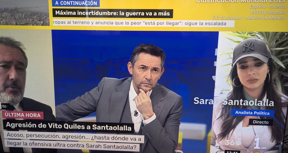 Esto es un escándalo. Sobrepasa todas las líneas. Y no hablo de salir disfrazada con un cabestrillo, sino de usar la television pública para este sainete. Esto es malversación.