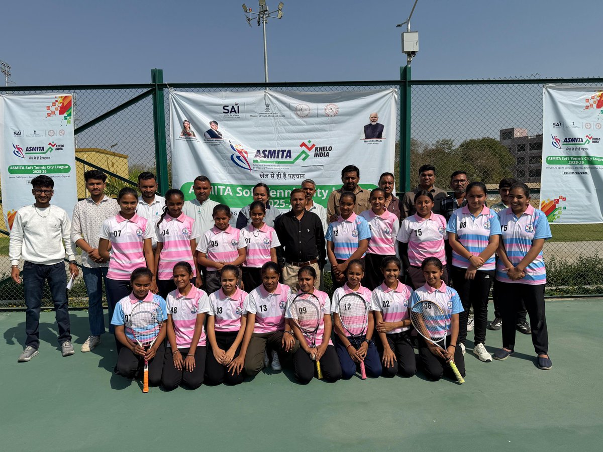 AsmitaLeague's tweet photo. The ASMITA Soft Tennis City League 2025–26 was successfully conducted at SAG Sports Complex, Deesa, Banaskantha, Gujarat, marking another significant step towards empowering women through sports. 🎾✨

#ASMITA #KheloIndia #WomenInSports #SoftTennis #CityLeague #SportsForAll https://t.co/SndHlAiidU