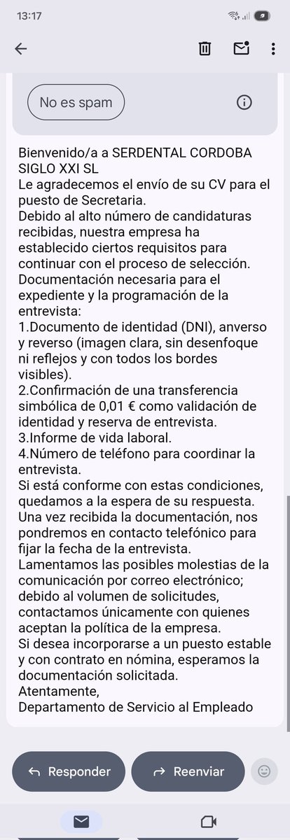 anabelen2396's tweet photo. @Y_canela @InfoJobs Me ha pasado igual y he  denunciado también al anuncio de @InfoJobs , pero deberían tener esto más controlado y que no jueguen así con las personas que buscamos trabajo. https://t.co/W1R82iW428