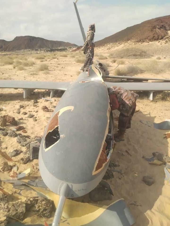 Spafe_10's tweet photo. US MQ-9 Reaper drone shot down  over Al-Maraqasha heights of Yemen’s southern Abyan province.
@alpha_defense @ConflictXtweets @TheLegateIN 
#IranIsraelWar #Iran #Dubai https://t.co/9KG89fmwdt