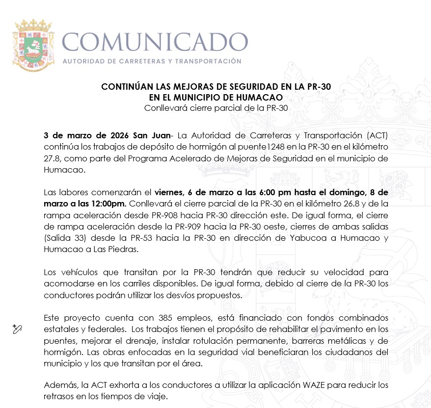 Autoridad de Carreteras y Transportación (ACT) tweet media