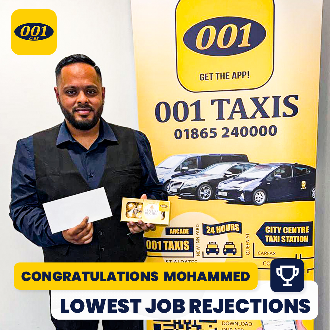 001Taxis's tweet image. 🏆👏 Congratulations to Mohammed for having the lowest job rejections &amp;amp; most jobs completed!
Chocolates and free rent for you! Well done! 💛
#001Taxis #TopDriver #Oxford #Winner