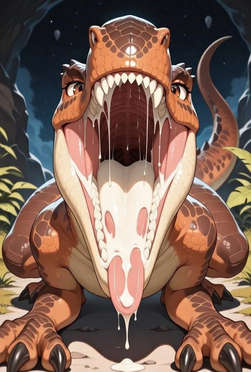 My sexy mamma rex <a href="/FurDomKingdoom/">DregDom</a> loves the taste of my Dino cum in her maw